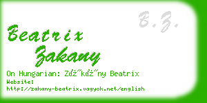 beatrix zakany business card